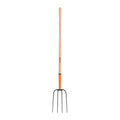 Truper 4-Tine Forged Steel Pitchfork 8 1/2" (Model 11003 / BPJ-4) | 48-Inch Premium Wood Handle, Heavy-Duty Straw and Manure Fork for Ranch, Farm, Stables, and Hay Management
