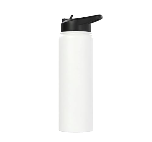 Ready To Learn Goat Student Back To School Kids Boy Girl Stainless Steel Insulated Water Bottle - color: White