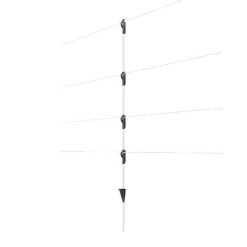 Gallagher 3/8" x 48" Fiberglass Step-in Electric Fence Posts 50 Pack | Holds Wire Polywire Polytape | Weatherproof & Lightweight | Portable Fence Posts for Livestock Gardens & Rotational Grazing