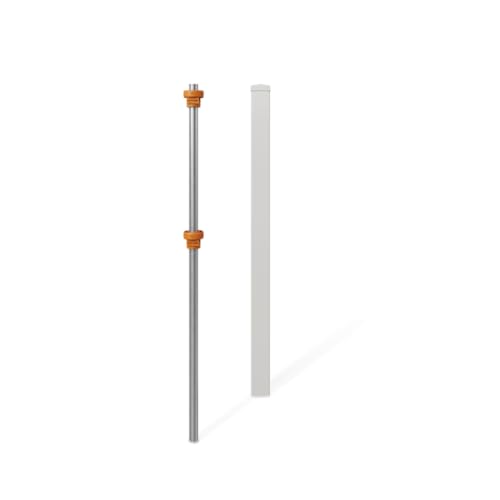 WamBam 5ft White Vinyl Finishing Post | No Dig, Steel Pipe Anchor, for Windsor Fence, BL19109 - color: 5ft Tall Finishing Post