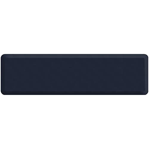 NewLife by GelPro Anti-Fatigue Nonslip 1/2" Thick Hard Floor Utility Mat for Garage, Patio and Kitchen, 20" x 72", Leather Grain Navy - color: Leather Grain Navy