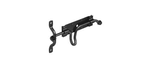 National Hardware Vinyl Gate Automatic Latch, Hot-Rolled Steel, Black | Fingertip Trip Release with Self-Locking Action; Rust-Resistant Finish Keeps Livestock Secure