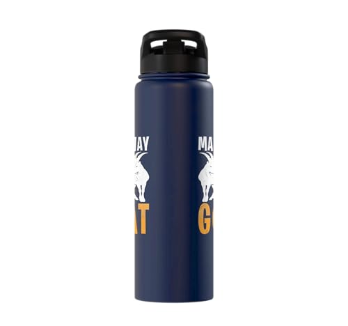 Make Way For The Goat Goats Stainless Steel Insulated Water Bottle - color: Navy Blue