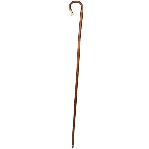 Premier 1 Sweet Chestnut Shepherd's Crook for Sheep & Goats, 54" | Made in Germany. Lacquered, brass tip, sculpted neck. Popular for dog trials. Neck opening 3.5". Lighter than oak or hickory.