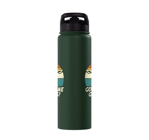 Goat Got Some Grass Retro Farm Animal Farmer Men Women Kids Stainless Steel Insulated Water Bottle - color: Dark Green