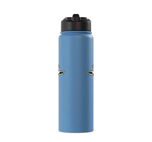 Goat Face Sunglasses Cool Farm Animal Men Boys Kids Women Stainless Steel Insulated Water Bottle - color: Light Blue