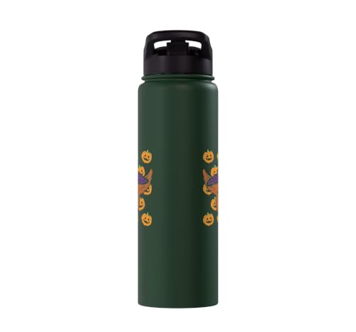 Halloween Goat Pumpkin Farm Animal Costume Men Women Kids Stainless Steel Insulated Water Bottle - color: Dark Green