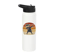Dabbing Goat Funny Farm Animal Kids Retro Sunset Cool Stainless Steel Insulated Water Bottle - color: White