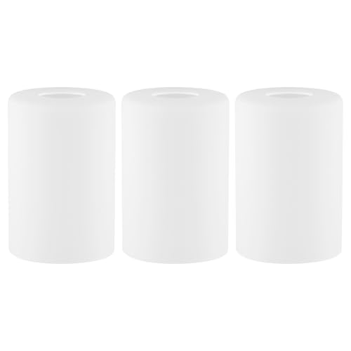 3 Pack Frosted Opal White Glass Lamp Shade, Lip-less Cylinder Glass Light Fixture Cover, Replacement Globe for Chandelier, Pendant, Vanity Light