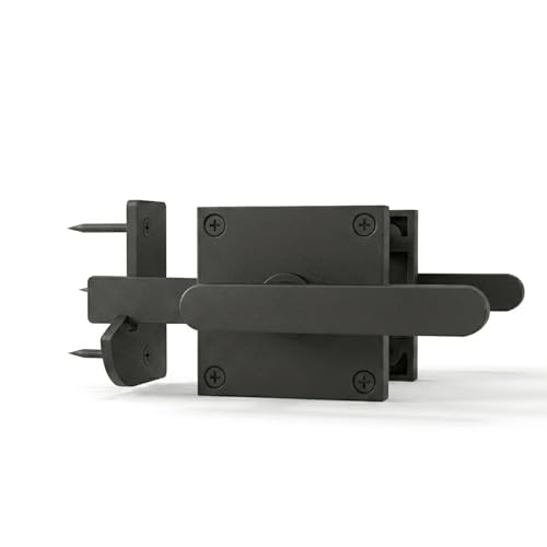 BARNSMITH Gate Latch, Heavy Duty Double Side Gate Latches, Matte Black Fence Latch, Garden Door Latch, Pool Gate Latch, Right Swing - size: GL01-R