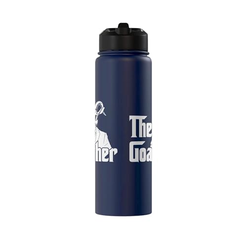 Funny Goat Gift for Men Women Kids Youth Girls Boys Mom Dad Stainless Steel Insulated Water Bottle - color: Navy Blue