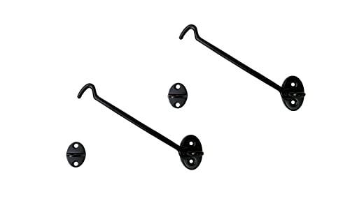 Heavier Duty Brass Door Hook Latch & Eye, 6", Matte Black, 2 Pack, Made in Taiwan - color: Matte Black, size: 2 Pack (6")