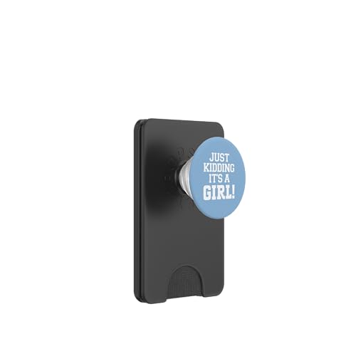 Just Kidding It's a Girl Pink Gender Reveal Party Supplies PopSockets PopWallet for MagSafe - style: Magnetic PopWallet