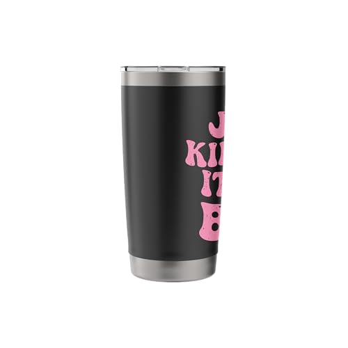 Just Kidding It's a Boy Pink Gender Reveal Party Supplies Stainless Steel Insulated Tumbler - color: Black