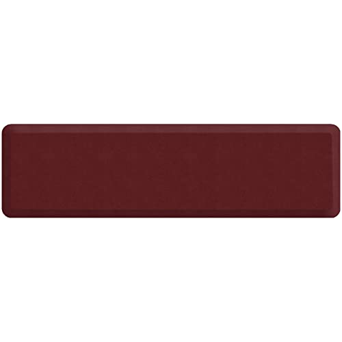 GelPro Anti Fatigue Nonslip Mat: Hard Floor Utility Mats for Garage, Patio and Kitchen - 20" x 72" x .5" - Leather Grain Cranberry - color: Leather Grain Cranberry