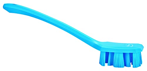 Vikan 41963 UST Long Handle Scrubbing Brush, Stiff, Blue