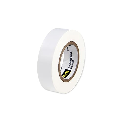3M Scotch Electrical Tape 35, 1/2 in x 20 ft, 1 Short Roll, White - color: White, size: 1/2 in x 20 ft