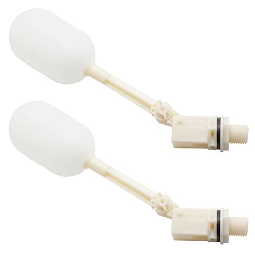 Uenede Float Ball Valve DN20 3/4" Male Thread, 2PCS | PE Floating Ball, ABS Valve, Automatic Switch for Livestock Water Trough Aquariums Hydroponics Water Level Control