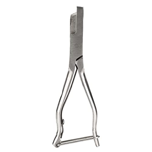 Ear Tag Plier Stainless Steel, Ear Notcher, Stainless Steel Pig Ear Tag Plier, Hear Tag Notcher with Safe Buckle for Cattle, Sheep, Goats, Pigs, and Dogs Identification(U Shape 26x20x3.5cm)