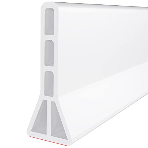 Raycity 3"H Shower Threshold Water Dam, Shower Water Guard, 74 Inch, White | Silicone Rubber Water Stopper for Walk in Shower, Water Barrier, Prevent Leaks, Suitable for Bathroom, Kitchen - color: White, style: 74 inch