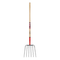 Truper TruPro 6-Tine Forged Manure Fork, 54-Inch Premium North American Ash Wood Long Handle, Heavy-Duty Agricultural, Ranch, and Composting Pitchfork (Model 30317 / BPJ-6E) - size: 54-Inch, style: Tru Pro - Manure Fork 6-Tine