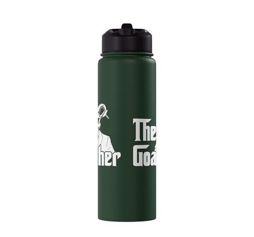 Funny Goat Gift for Men Women Kids Youth Girls Boys Mom Dad Stainless Steel Insulated Water Bottle - color: Dark Green