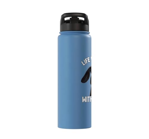 Funny Life is Better with Goats Whisperer Goat Lover Kids Stainless Steel Insulated Water Bottle - color: Light Blue