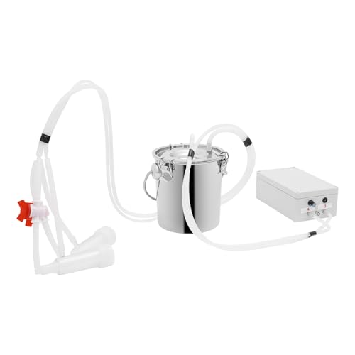 Cow Milking Machine, 2in1 Electric Automatic Cow Milker with Adjustable Vacuum Pump, 3L Milk Container, 2 Teat Cups, Goat Vacuum Pulsation Milker (3 L) - size: 3 L