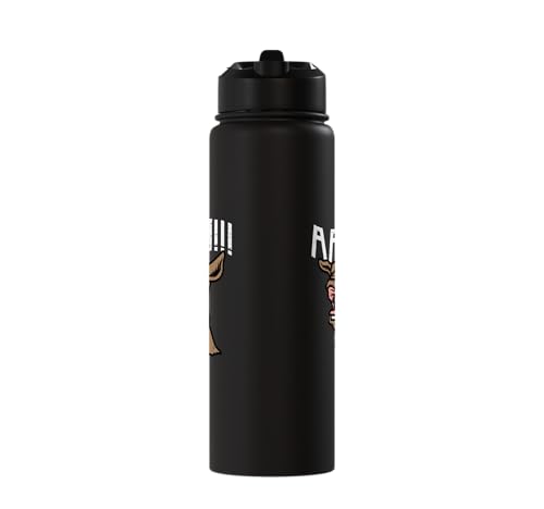 Goat Aaah Bleating Scream Animal Lover Farmer Men Women Kids Stainless Steel Insulated Water Bottle - color: Black