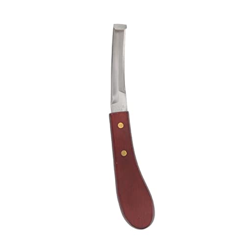 Horse Hoof Knifes for Farrier Tools, Double-Edged Stainless Steel Hoof Trimming Knife with Ergonomic Wooden Handle for Horses, Goats, Sheep Hoof Care