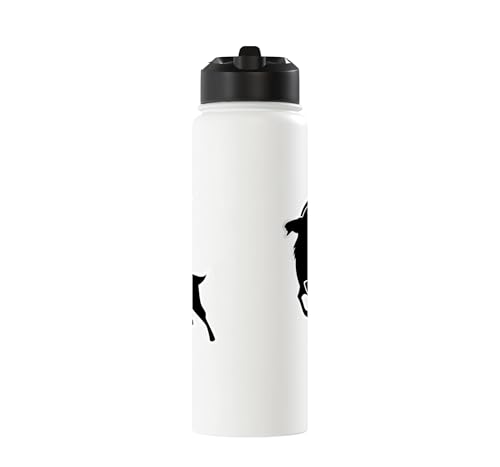 Sunset Wild Goat Capricorn Lover Gift Adult Men Women Kids Stainless Steel Insulated Water Bottle - color: White