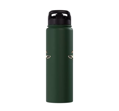 Goat Face Sunglasses Cool Farm Animal Men Boys Kids Women Stainless Steel Insulated Water Bottle - color: Dark Green