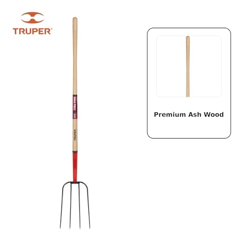 Truper TruPro 4-Tine Forged Manure Fork, 54-Inch - size: 54-Inch, style: Tru Pro - Manure Fork 4-Tine