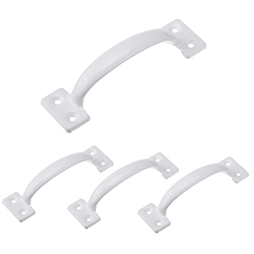 V171 6-1/2" Gate Handle, Screen Door Handle in White- 4 Pack - size: 4 Pack White