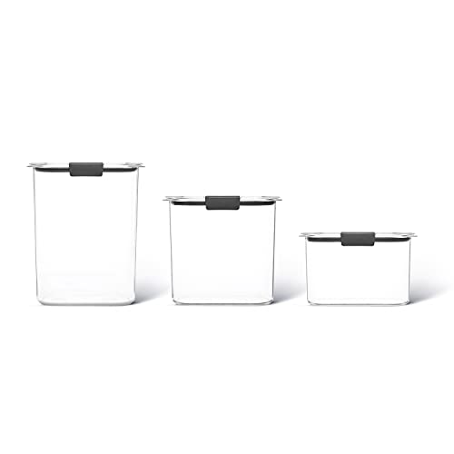 Rubbermaid Brilliance Plastic Food Storage Pantry Baking Set, 3 Containers with Lids (6 Pieces Total), BPA-Free, Clear - size: Assorted Sizes (6-Piece)