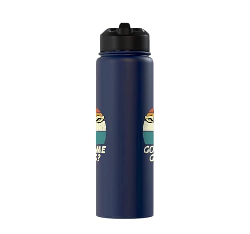Goat Got Some Grass Retro Farm Animal Farmer Men Women Kids Stainless Steel Insulated Water Bottle - color: Navy Blue