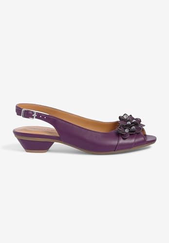 Comfortview Women's Wide Width The Rider Slingback - color: Eggplant, size: 8