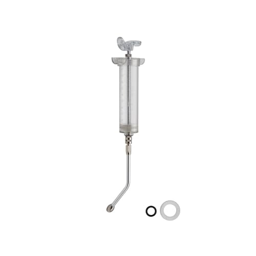 50ML Syringe with Drench Nozzle, Adjustable Dosage Detachable Drench Livestock Birds Feeding Syringe Gun for Cats Dogs Kitten Puppy Bunny Small Animals Newborn Pet Feeder Nursing Supplies (M-50ML) - size: M-50ML