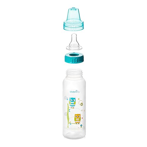 Classic Prints Polypropylene Bottles for Baby, Infant and Newborn - Blue/Green/Teal, 8 Ounce (Pack of 36) - size: 1 Count (Pack of 36)