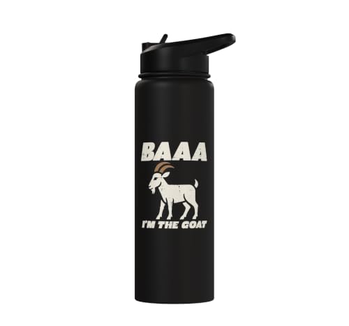 Halloween Baaa Im The Goat Funny Costume Men Women Kids Stainless Steel Insulated Water Bottle - color: Black