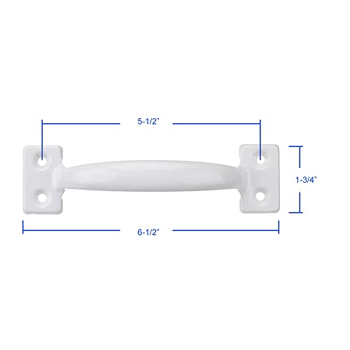 V171 6-1/2" Gate Handle, Screen Door Handle in White- 4 Pack - size: 4 Pack White