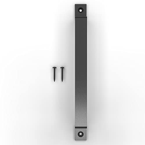 12 Inch Straight Bar Barn Door Handle - Black Cast Iron Pull for Sliding Doors, Gates, Sheds, Fences, Closets - Indoor Outdoor Farmhouse Hardware - size: 12 Inch, style: Straight Bar