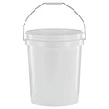 (2 Pack) 5 Gallon Round Utility Bucket, Comfort Handle, Plastic, White