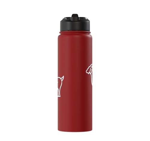 Goat Pocket Cute Farm Animal Boys Girls Kids Youth Women Men Stainless Steel Insulated Water Bottle - color: Red