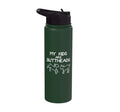 Goat Mom My Kids Buttheads Funny Farm Farmer Mama Women Men Stainless Steel Insulated Water Bottle - color: Dark Green
