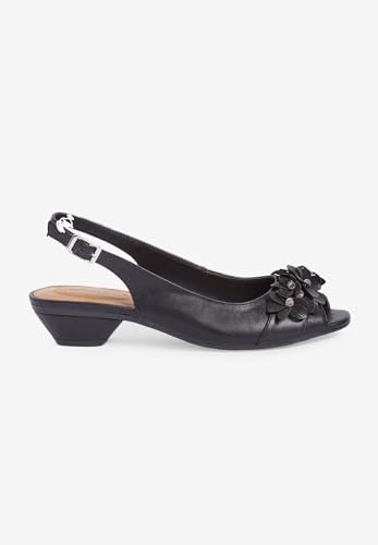Comfortview Women's Wide Width The Rider Slingback - color: Black, size: 11 Wide
