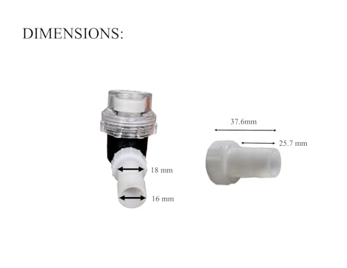 Inline Milker Filter, Clear Plastic Housing with White Connectors, for Milking Machines Portable or Fixed. (1Pc)