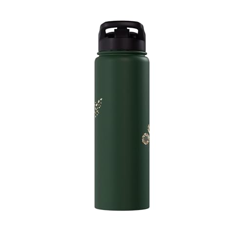 Goat Dandelion Kids Funny Farm Animal Goat Seeds Play Stainless Steel Insulated Water Bottle - color: Dark Green