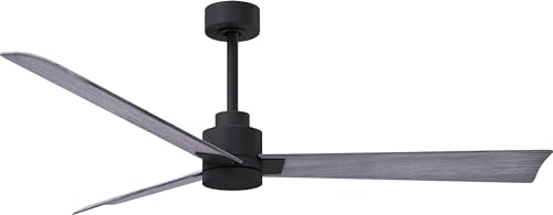 Matthews Fan Company AK-BK-BW-56 Alessandra Wet Rated 56" Ceiling Fan without Light, Remote Included, Silent DC Motor, Matte Black with Barn Wood Tone - color: Matte Black with Barn Wood Tone, size: 56-inch