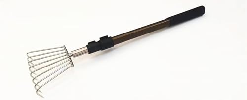Stainless Steel Garden rake Multi-Functional Clam rake can be Used to Catch the sea Tide Hunting to Pick up Shells and dig Treasures, and Lengthen the Aluminum Alloy Handle.